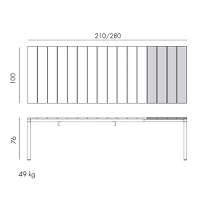 Table extensible rio taupe 210/280 - Nnardi