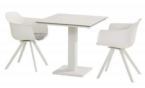 Table dining en aluminium couleur "blanche" - 75 x 75 cm  - TITAN - TASTE