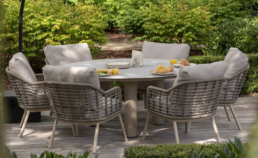 Table de jardin DONATO low couleur Latté - Diamètre: 160 cm H.69cm - TASTE by 4 seasons outdoor, LATTE, DONATO