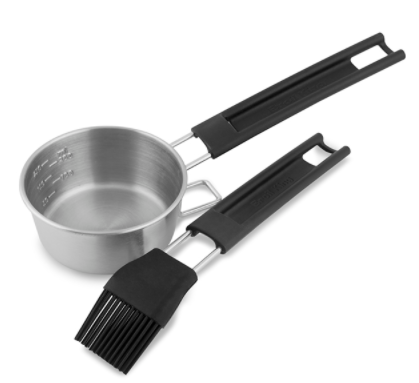 Set pinceau + pot de graissage en inox Broil King, '37061490, 61490