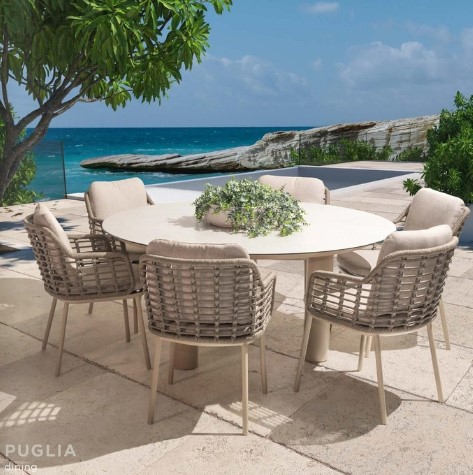 DONATO  Table de jardin couleur Latté - Diamètre: 160 cm - TASTE by 4 seasons outdoor, 91642