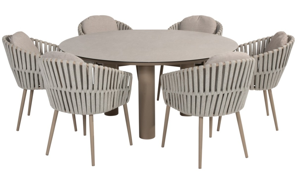 Ensemble de jardin Eva-Donato en aluminium couleur "latté" - Taste by 4 seasons outdoor