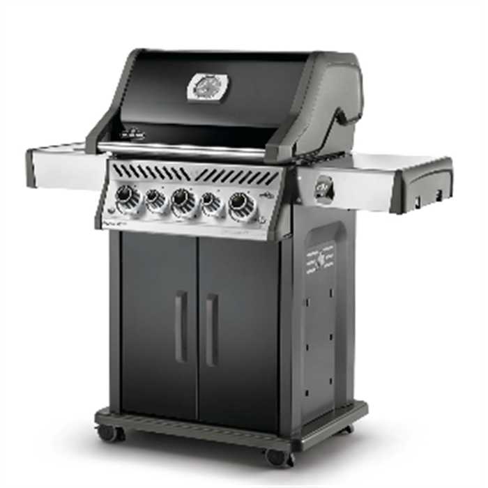 Barbecue au gaz noir - grilles cuisson en fonte - 3 bruleurs - sizzle zone - Rôtissoire inclus et Housse offerte - ROGUE SE 425 RSIB - NAPOLEON, RSE425RSIBPK, ROGUE, ROGUE425RSIB