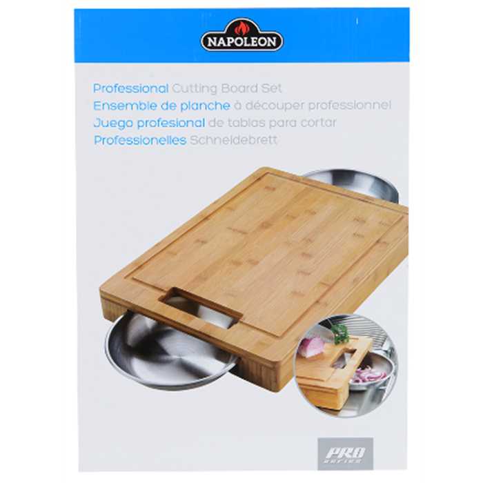 Planche a découper avec 2 bols en inox PRO - NAPOLEON, 70012, PLANCHE