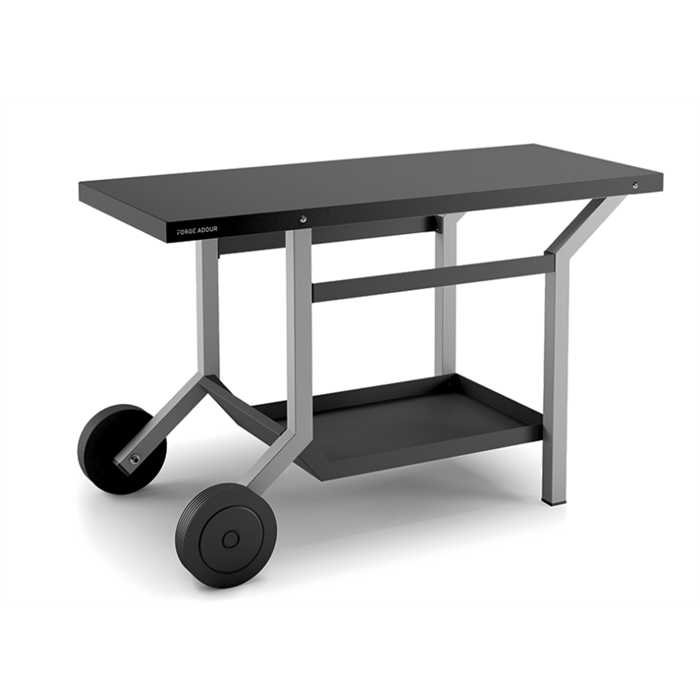 Table roulante gris noir pour plancha - TRA NG - Forge Adour - PLUS LIVRABLE -, 8436550202564, 030357, TRA NG, tables roulantes