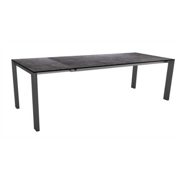 Table extensible-200(255)x100x75-aluminium-anthracite-hpl silverstar, 430200, M-430200