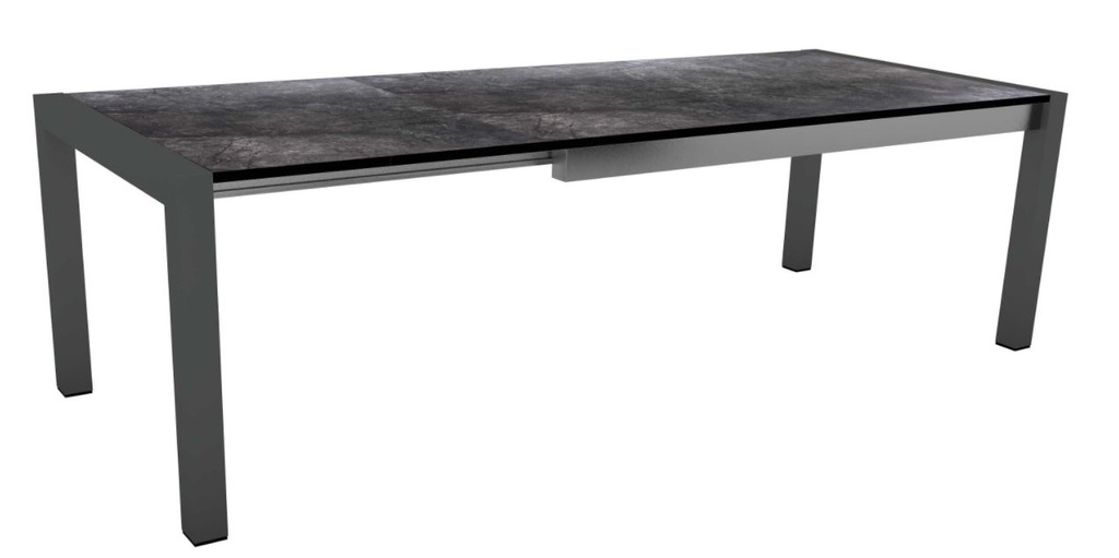 Table de jardin extensible 214-294 cm - structure en aluminium anthracite - plateau en HPL SILVERSTAR marbre foncé STERN, 431771, MARBRE NOIR, 4010187156847, extensible