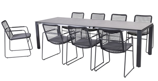 [4SO-19934] Table de jardin extensible GOA - structure en aluminium anthracite et plateau en HPL 180/230/280 x 95 cm - 4 seasons outdoor, modèle d'expo