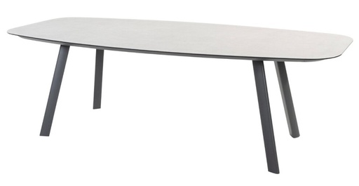 [4SO-91532] MANOLO Table de jardin en aluminium anthracite et plateau en céramique (240 x 103 cm) - TASTE by 4 SEASONS