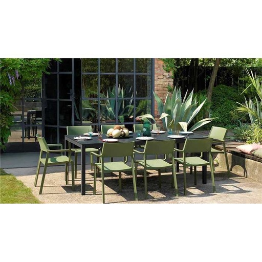 [NARDI ENSEMBLE JARDIN RIO TRILL] Ensemble de jardin avec une table en résine extensible 210 RIO et 8 chaises en résine TRILL - NARDI, TRILL1, RIO