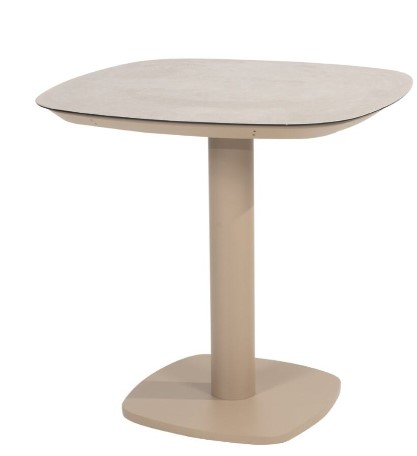 [TASTE-91647] MANOLO Table de jardin bistrot  en aluminium Latté et plateau en céramique (75 x 75 cm) - TASTE by 4 SEASONS OUTDOOR