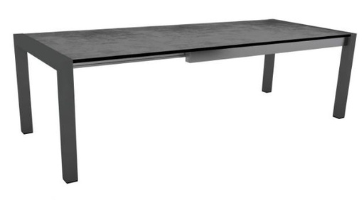 [STERN-431749] Table de jardin extensible 174/214/254x90 cm - structure en aluminium anthracite - plateau en HPL SILVERSTAR ciment STERN, 431749, PLATEAU CIMENT, 4010187146985